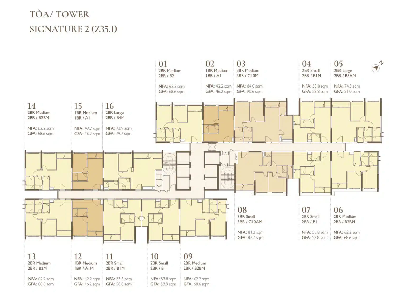 Mặt bằng toà S2 tầng 13-17