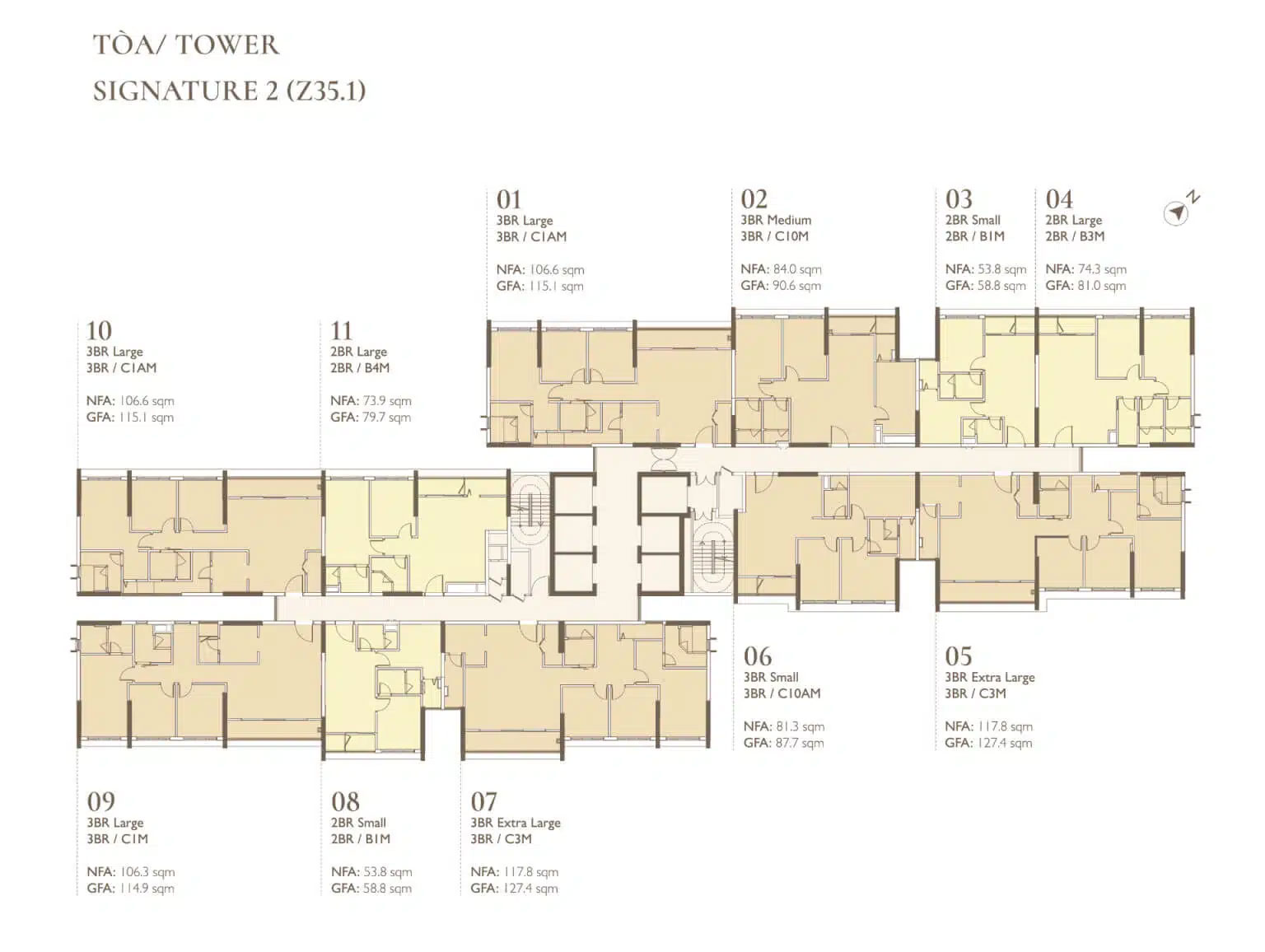 Mặt bằng toà S2 tầng 18,19,21,22,24
