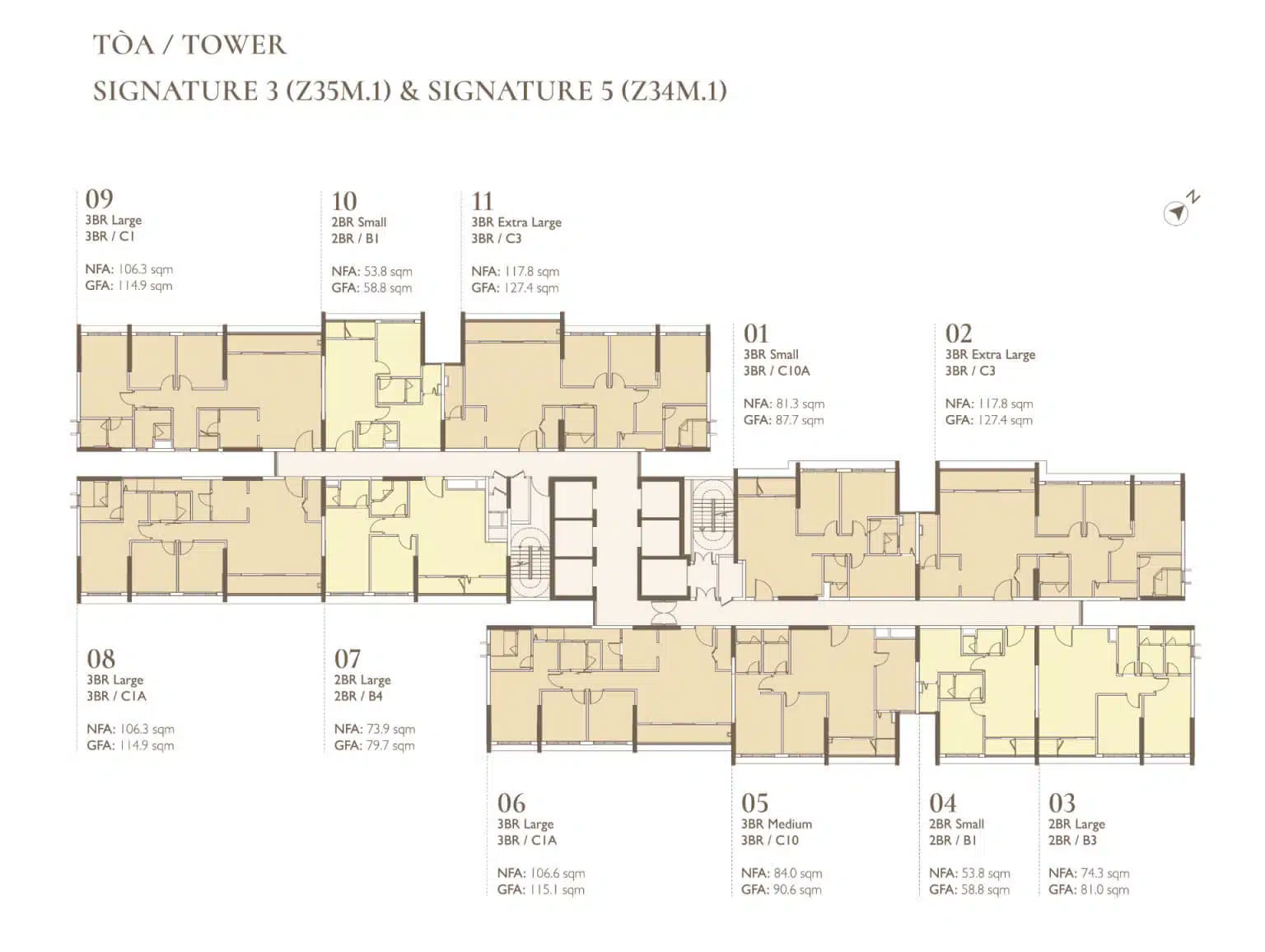 Mặt bằng toà S3 tầng 18,19,21-24