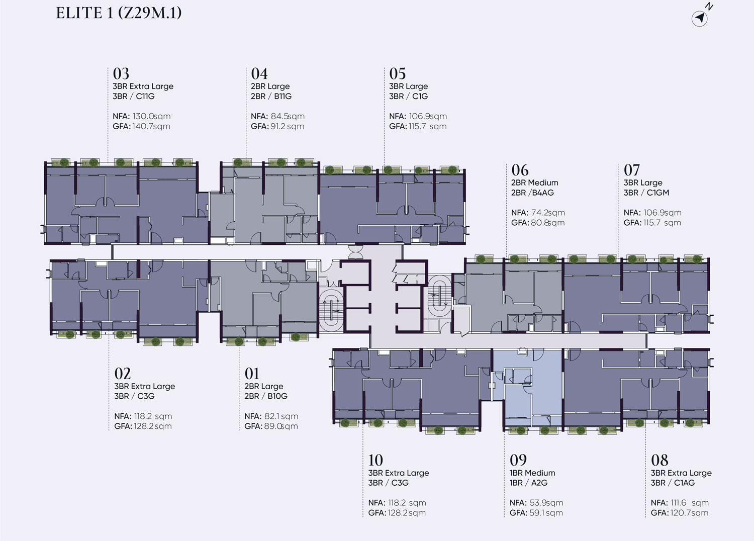 Mặt bằng toà E1 tầng 13