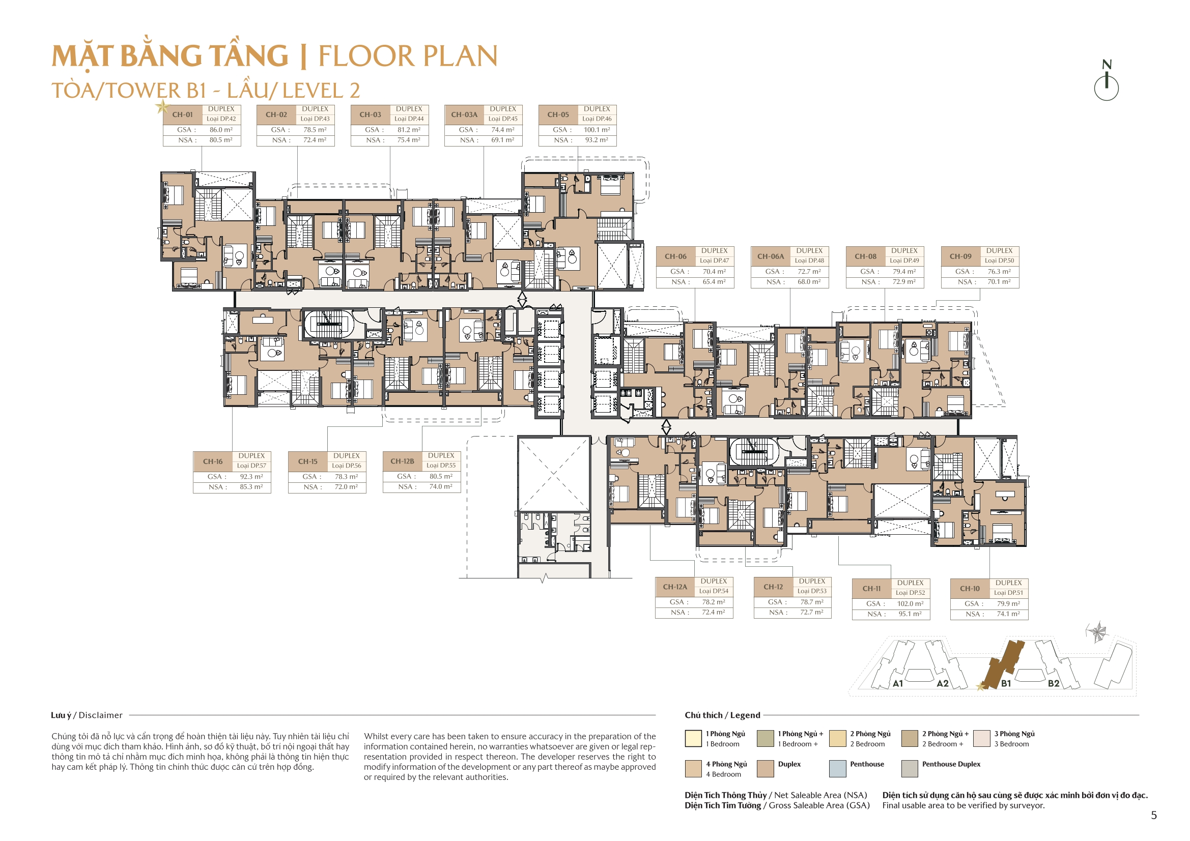 Mặt bằng căn hộ tòa B1 Masteri Park Place 3