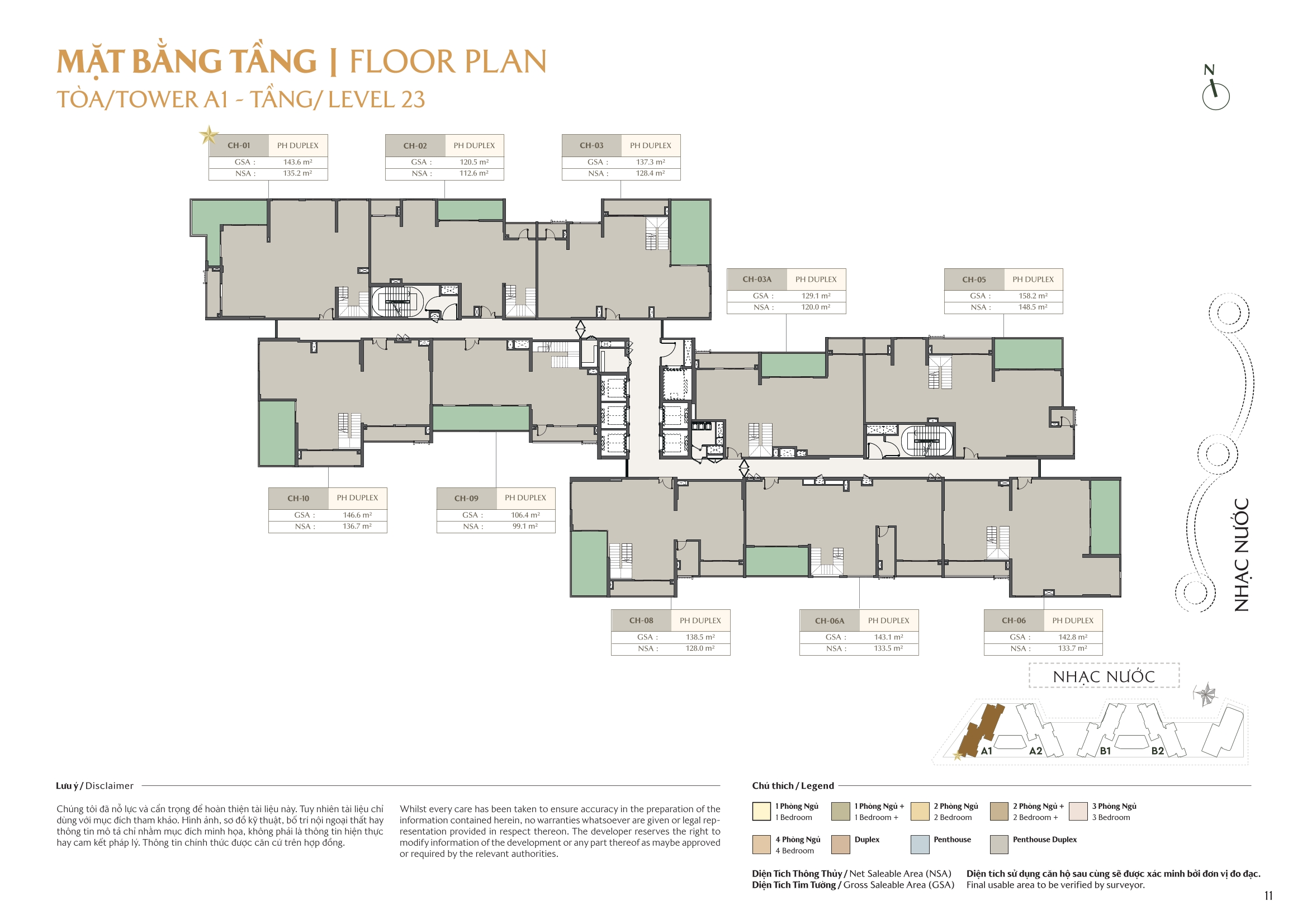 Mặt bằng căn hộ tòa A1 Masteri Park Place 11