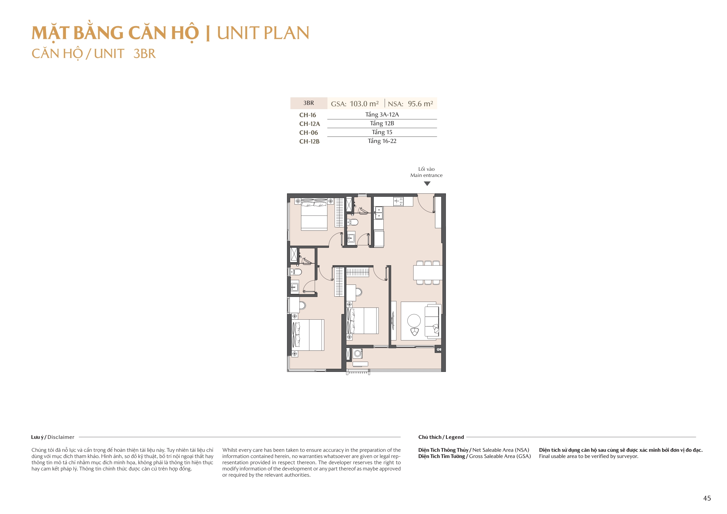Mặt bằng căn hộ tòa A1 Masteri Park Place 45