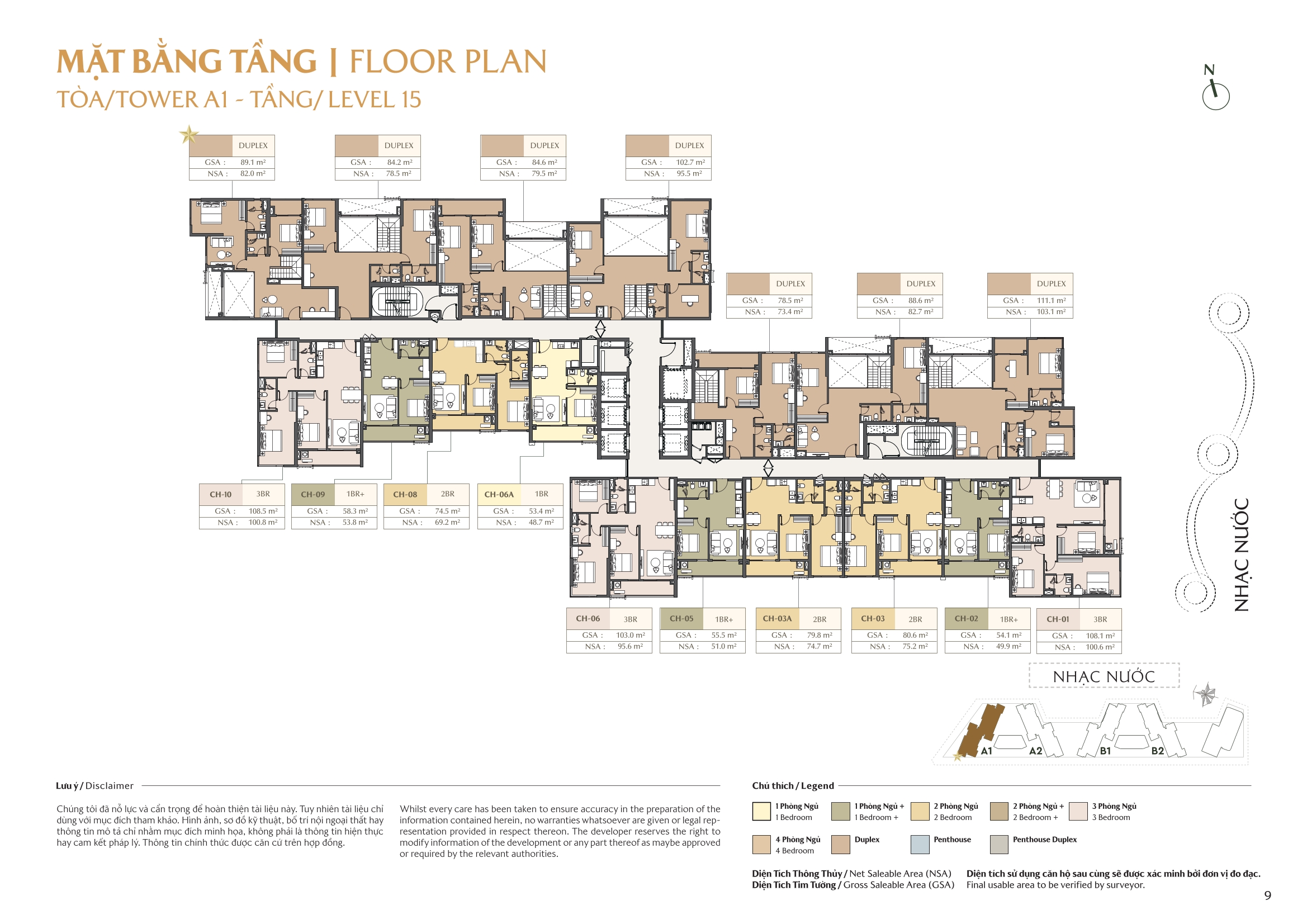Mặt bằng căn hộ tòa A1 Masteri Park Place 9