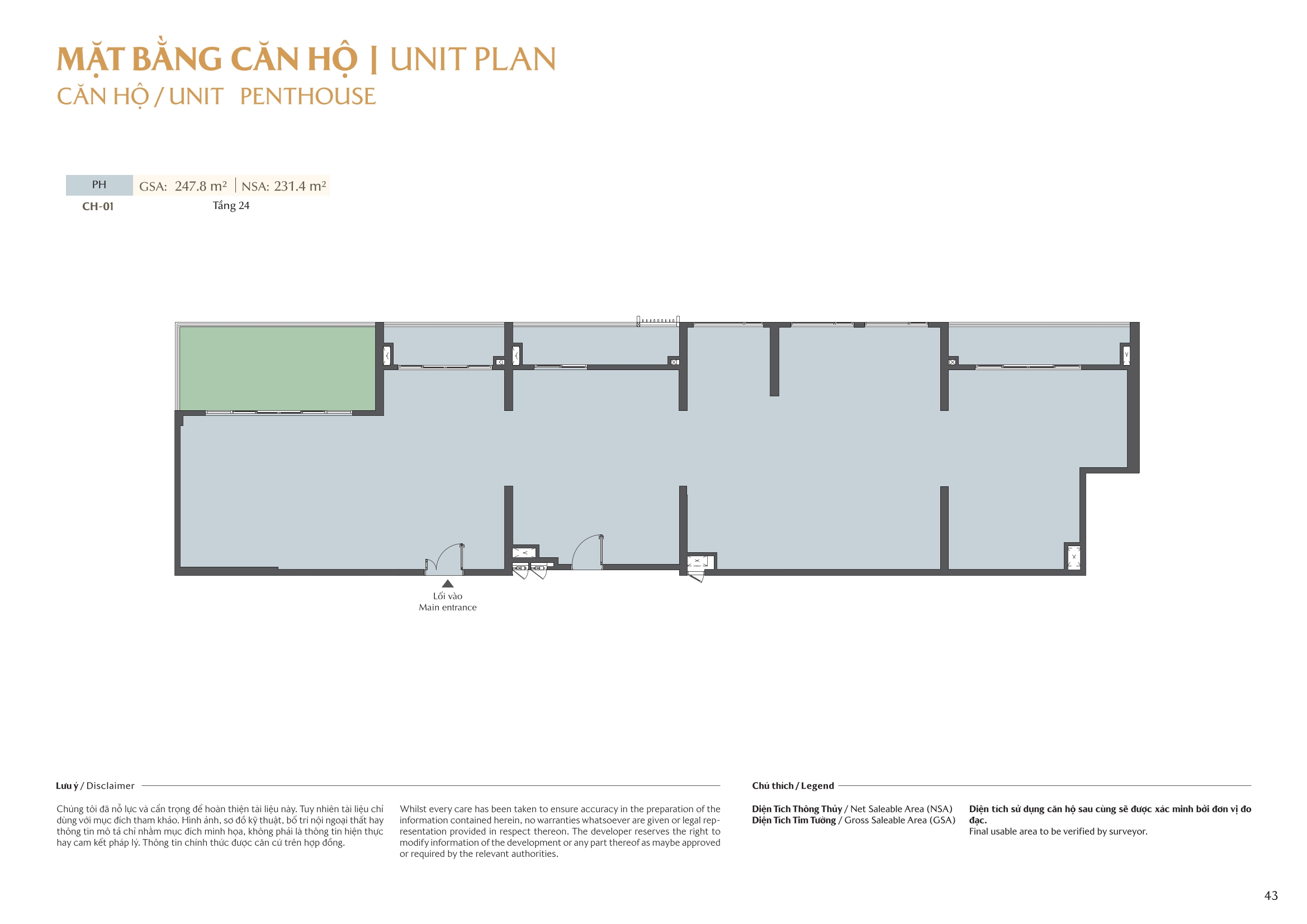 Mặt bằng căn hộ tòa A2 Masteri Park Place 43