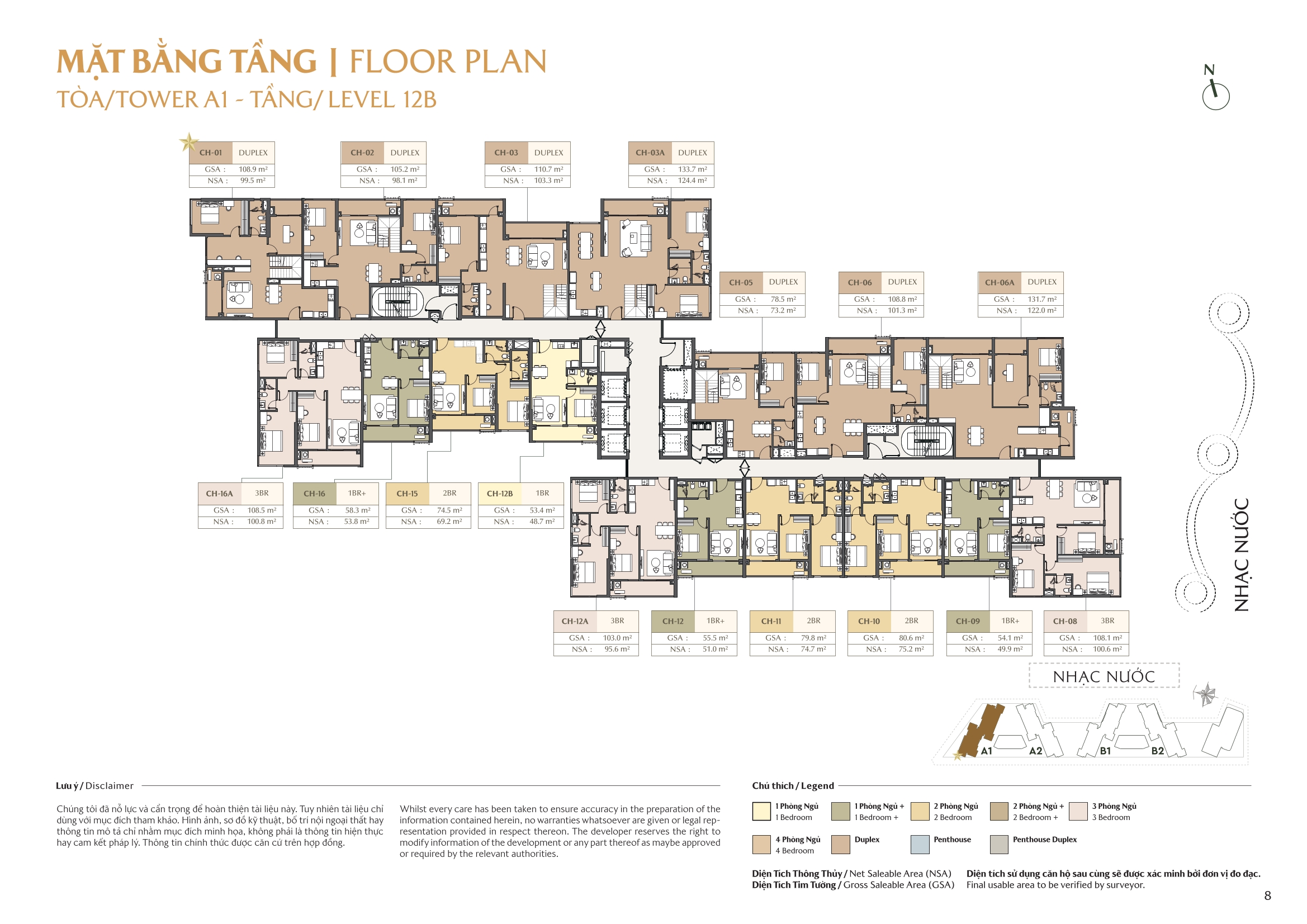 Mặt bằng toà A1 tầng 12B
