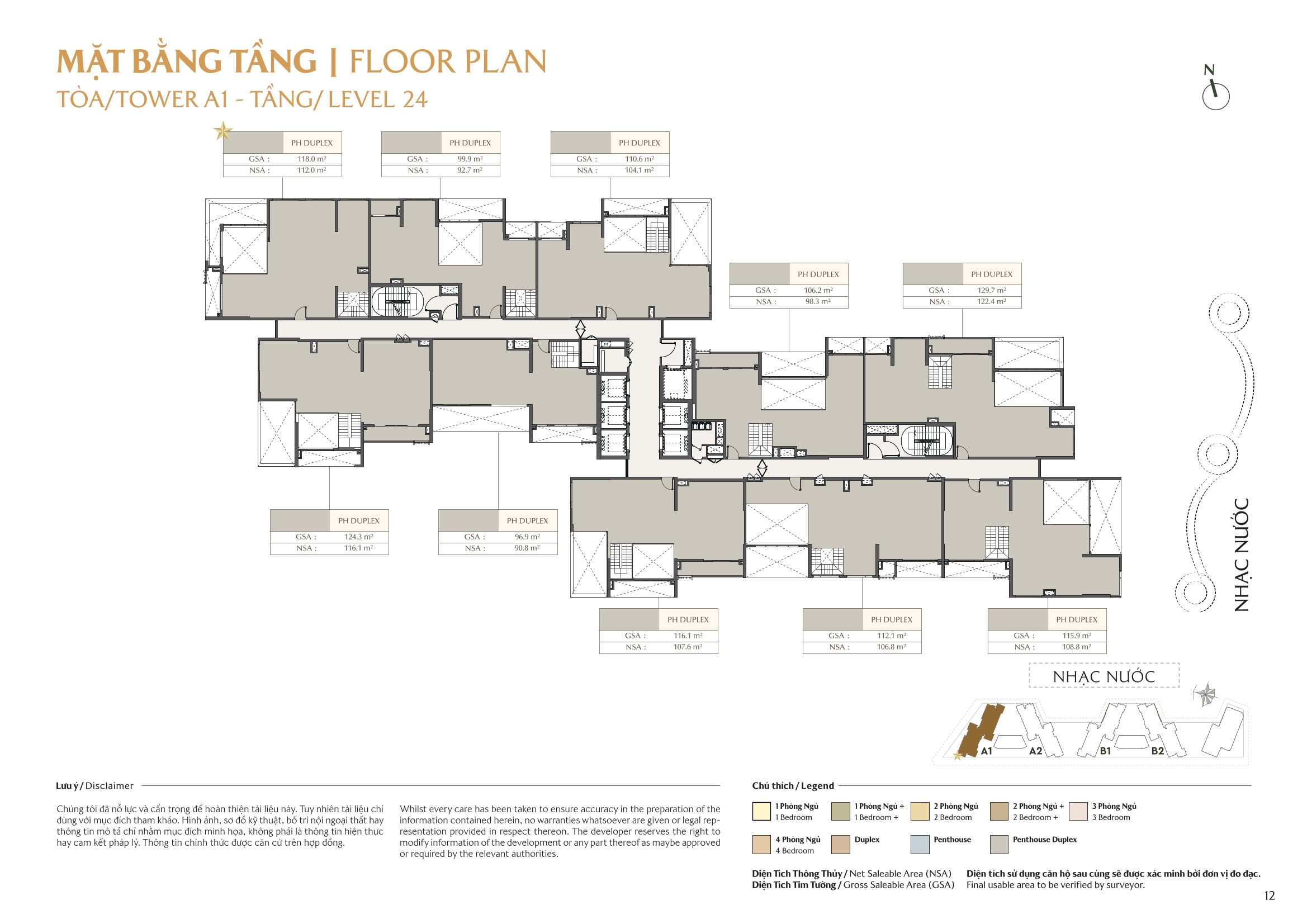 Mặt bằng toà A1 tầng 24