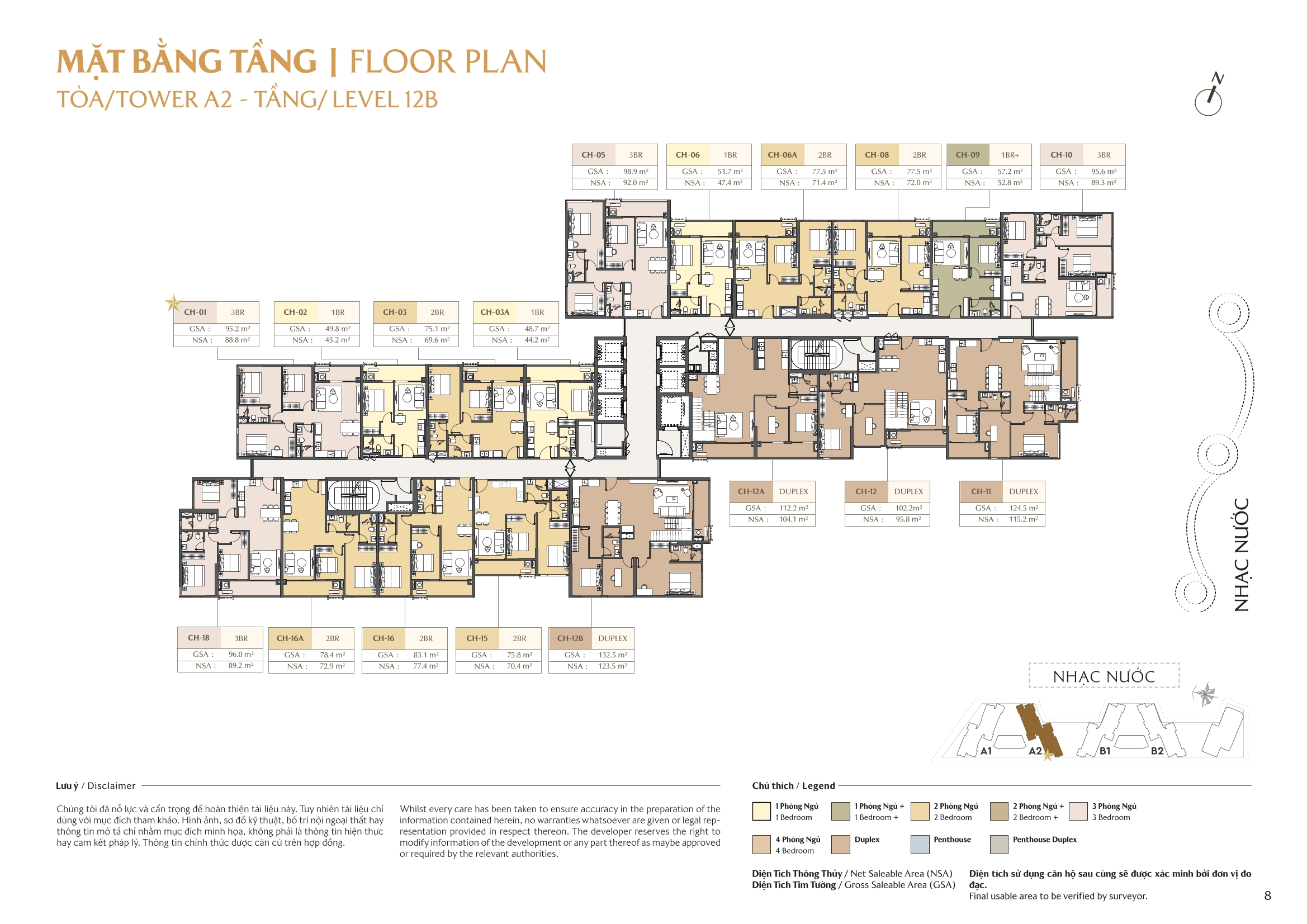 Mặt bằng toà A2 tần 12B