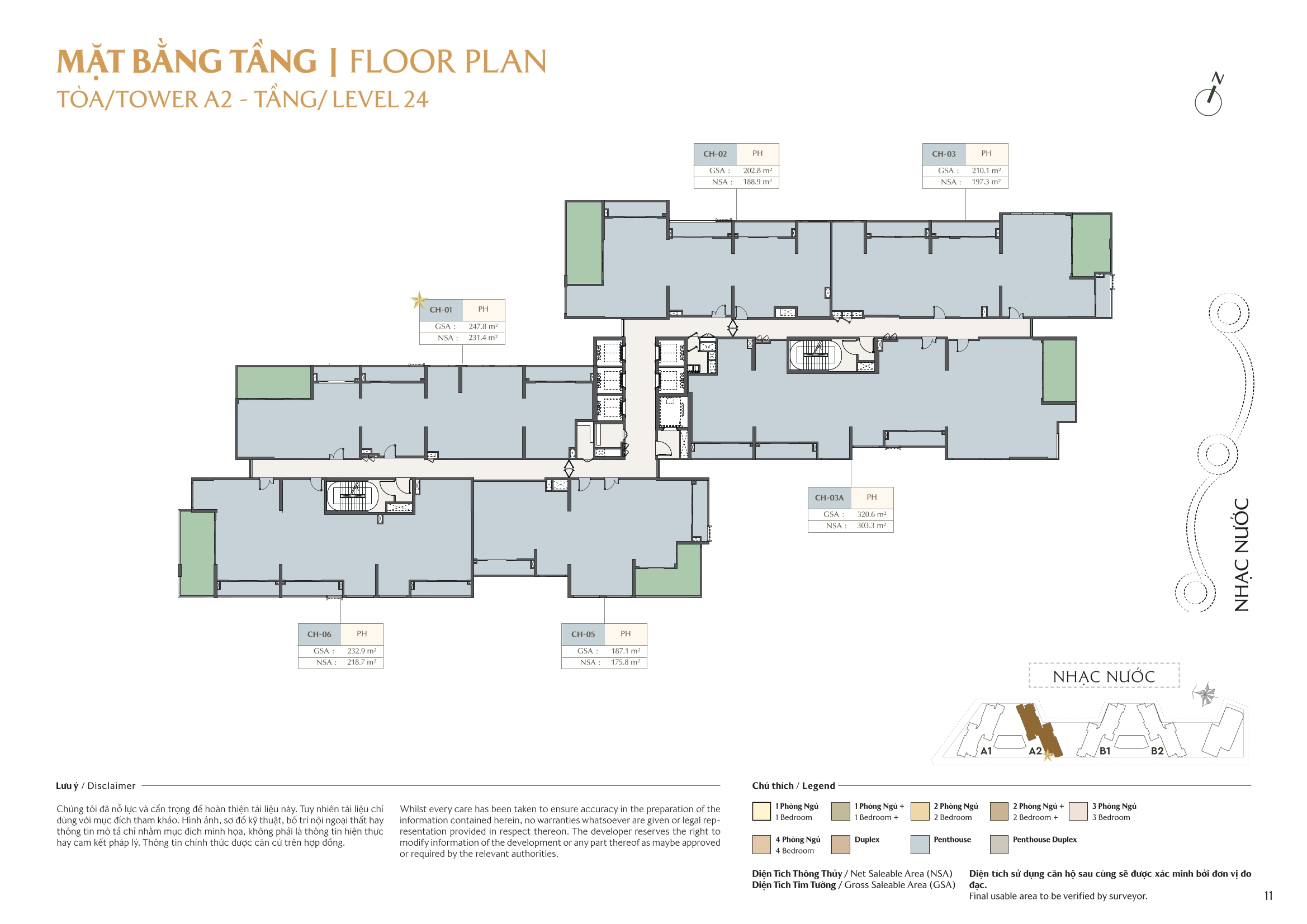 Mặt bằng toà A2 tầng 24