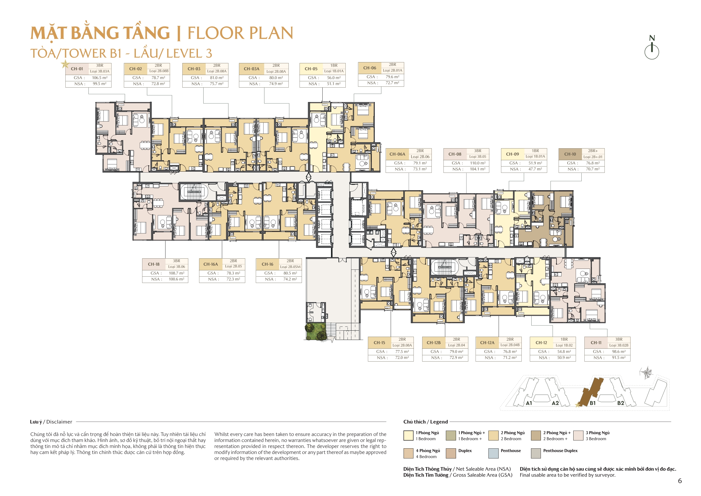 Mặt bằng toà B1 tầng 3