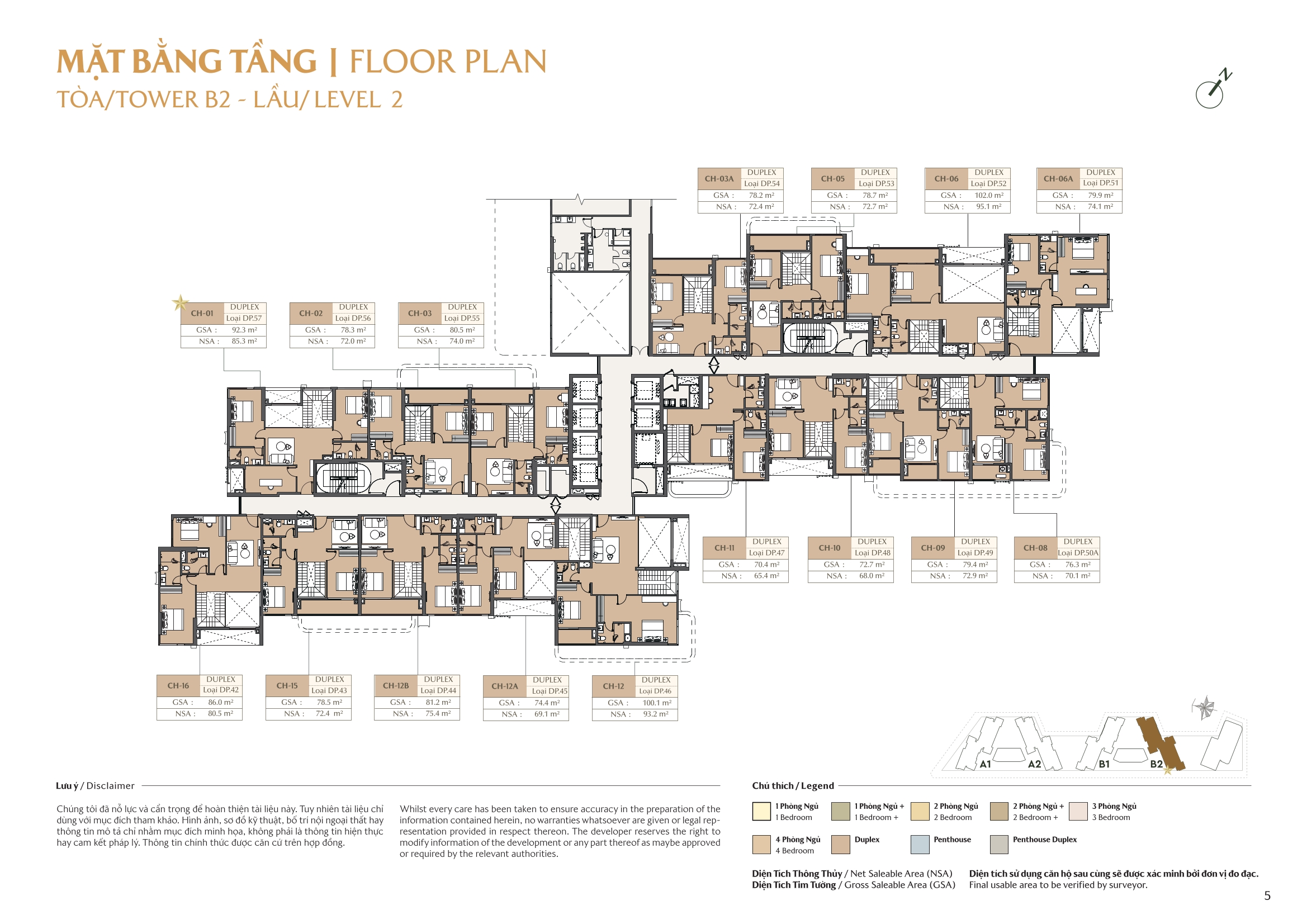 Mặt bằng toà B2 tầng 2